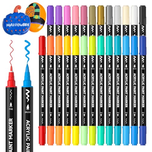 Shuttle Art 25 Colors Brush Fine Tip Acrylic Paint