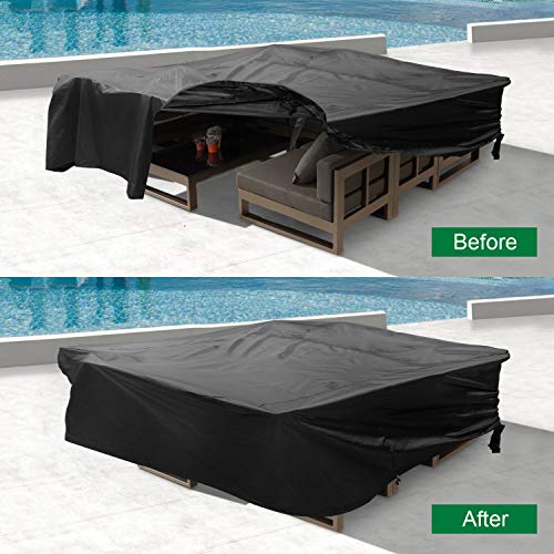 image for HIRALIY 137 Inch Outdoor Patio Furniture Covers Rectangular Waterproof