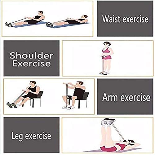 US-DXB-Multifunctional-4-Tube-Pedal-Sitting-Fitness-Extender-Elastic-Pull-Rope-Fitness-Equipment-Used-for-Abdominal-Waist-arm-Yoga-Stretching-and-Slimming-Training-Gray-Yellow