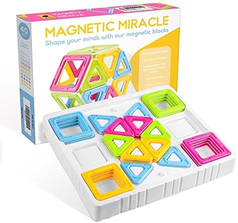 Magnetic Blocks Magnetic Toys Magnetic Building Set Magnetic Tiles Educational Building Toys for Kids Children 40 Pieces