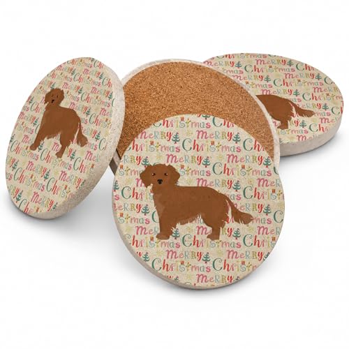 Caroline's Treasures Small Greek Domestic Dog Merry Christmas Large Sandstone C…