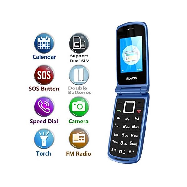 Uleway-Big-Button-Mobile-Phone-for-Elderly-Unlocked-Senior-Mobile-Phone-Easy-to-Use-Pay-as-You-Go-Flip-Phone-with-SOS-Emergency-Button-Loud-Speaker-24-177-Dual-Screen Uleway Unlocked Flip Phone Sim Free, Big Button Mobile Phone for Elderly Easy to Use Pay as You Go Basic Mobile Phone…