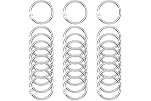AMOSTBY Loose Leaf Binder Rings,60Pcs Binder Rings Keychain for School,Office,Home (1inch)