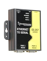 Brainboxes   Servidor de dispositivo   2 puertos   10 MB LAN, 100 MB LAN, RS 232 (ES 257)