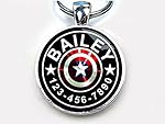 Captain America custom pet ID tag dog tag cat pet tag single sided with metal tray (large 1.5")