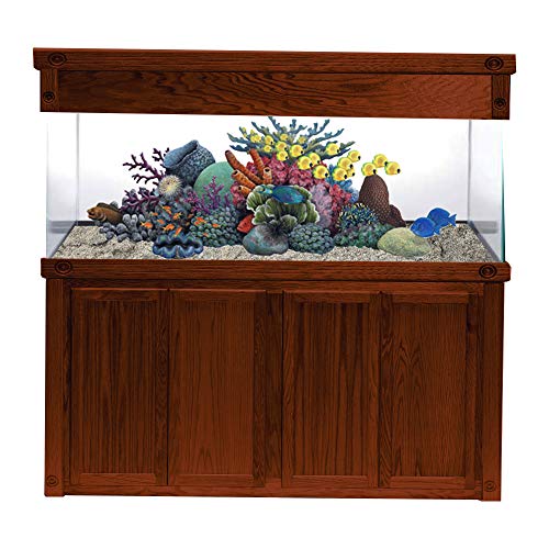 RJ ENTERPRISES Oak Empire 72″X24″ Cherry 30″ Tall Aquarium Stand fits180/225 Gal & Oak Empire 72″X24″ Cherry 10″ Tall Canopy fits180/225 Gal & Glass Tank Aquarium 225 Gal is Included