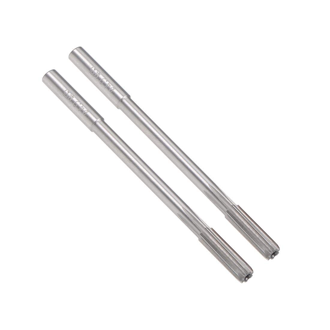 sourcing map 4.9mm Chucking Reamer, HSS Cobalt M35 Lathe Machine Reamer D4 6 Straight Flutes, Round Shank Milling Cutting Tool, for Stainless Steel Alloy Copper Metal, 2pcs