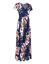 Styleword Vestido casual de verano con flores, sin mangas, para mujer.