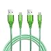 Qual80 Heavy Duty Cable Replacement Compatible with Apple iPhone 10, 8 Plus, 8, 7 Plus, 7, 6S Plus, 6S, 6 Plus, 6, 5SE, 5S, 5C, 5 (1m/3.2ft Cord) (Green White 2 Pack) primary
