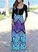 ZESICA Women's 3/4 Sleeve Floral Printed High Waist Pocket Long Maxi Dress Aque Small