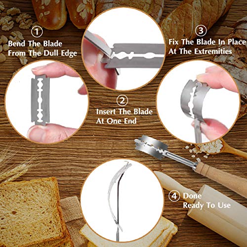 Bread Lame, Dough Scoring Knife Tool with 10 Replaceable Razor Blades
