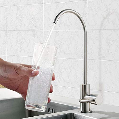 ESOW Kitchen Water Filter Faucet, 100% Lead-Free Drinking Water Faucet Fits most Reverse Osmosis Units or Water Filtration System in Non-Air Gap, Stainless Steel 304 Body Brushed Nickel Finish - Thumbnail 3