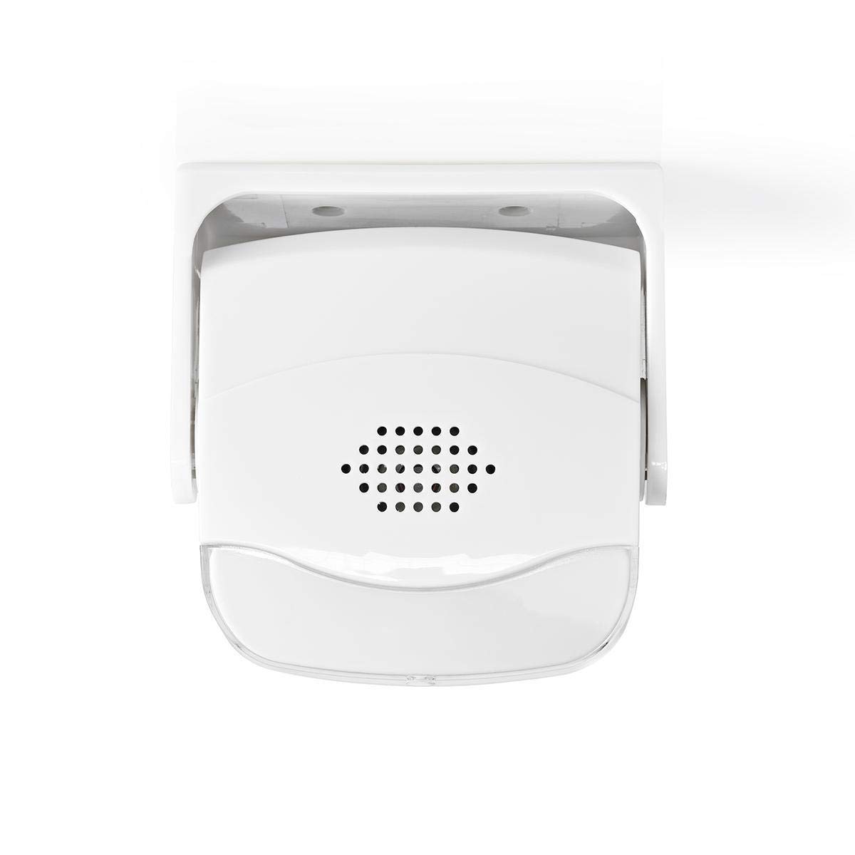 Nedis Motion Detection Alarm, Easy-to-Use CDS Sensor for Door Entry, Wall or Ceiling Mount with Adjustable 300° Angle, Battery Powered, 80 dB Sound,