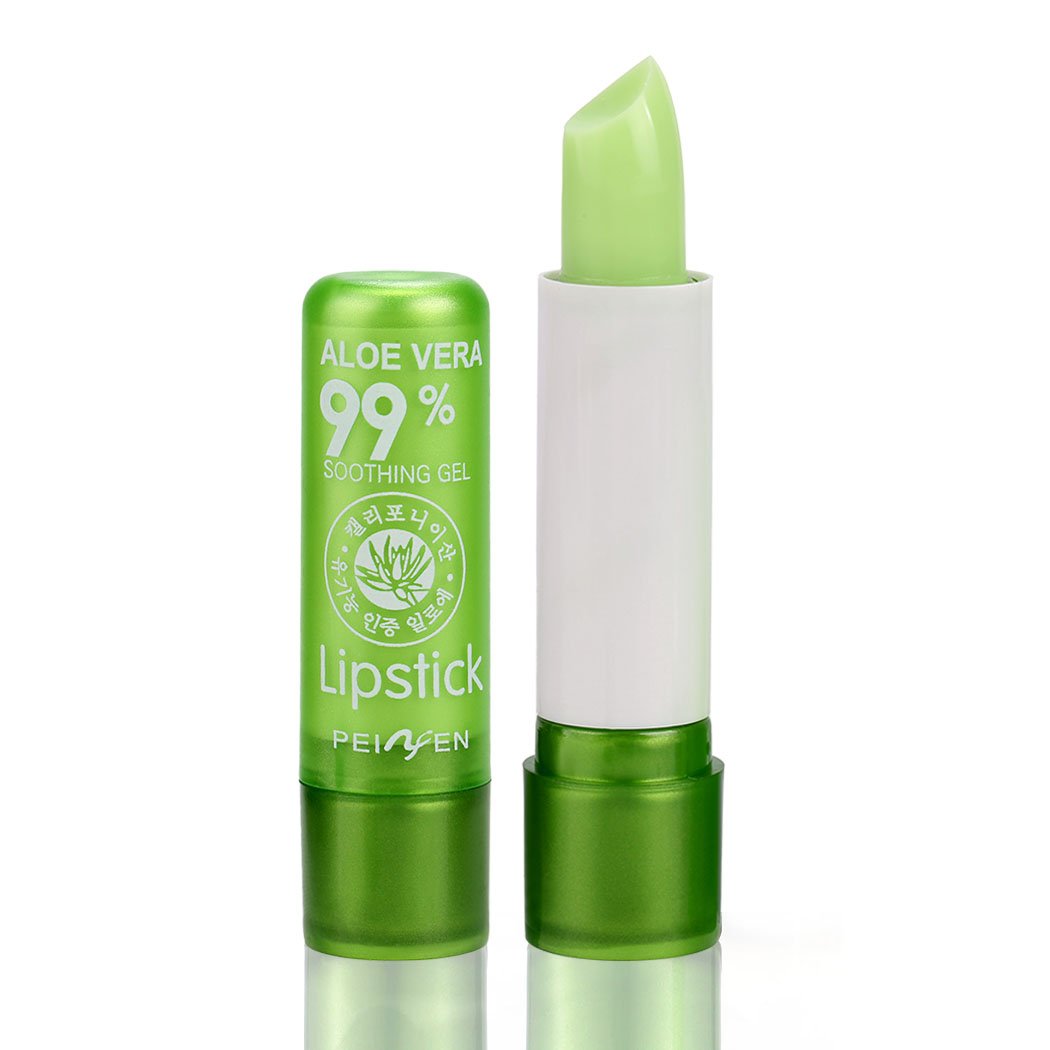 Cnlinkco 1 PCS/2 PCS/4 PCS/10 PCS Aloe Vera Lipstick Color Mood Changing Long Lasting Moisturizing Lip Stick (1 PCS, Green)