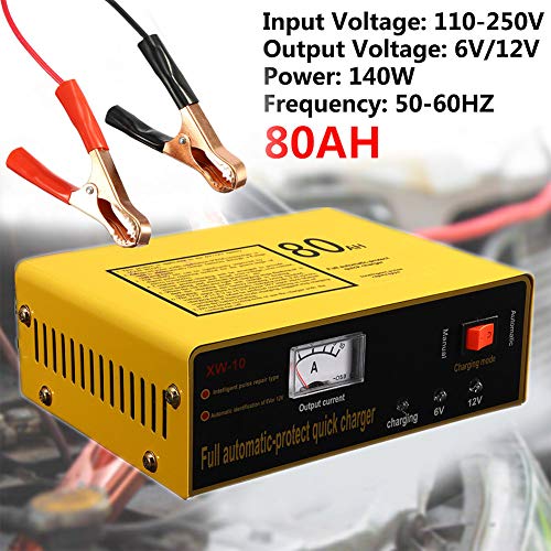 Shentesel Automatic Intelligent Car Vehicle Motorcycle Battery Charger 6V/12V 80AH 140W - Yellow - Thumbnail 4