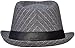YoungLove Men's Gangster Structured Pinstripe Short Brim Fedora Hat Womens Fedora Hat Grey Fedora, Grey Black