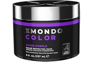 XMONDO Color Super Purple Depositing Mask & Semi-Permanent Purple Dye | Infused with Bond Booster Technology & Hyaluronic Acid for Nourishment, Revitalization & Repair, Vegan Formula, 8 Fl Oz 1-Pack