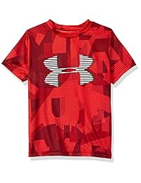 Under Armour - Camiseta de manga corta para niño con logotipo impreso