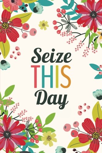 Seize This Day (6x9 Journal): Lined Writing Notebook, 120 Pages -- Pink, Red, Teal, Orange Floral