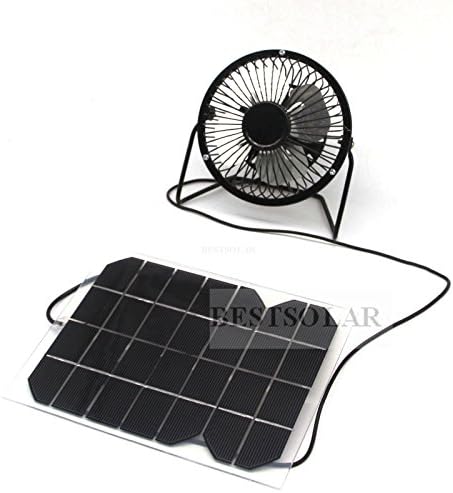 5w Powerd Ventilator USB Solar Cell Travel Cooling Cool Fan for Home Office Camping