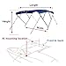 Leader Accessories 4 Bow Bimini Tops Boat Cover 4 Straps for Front and Rear Includes Hardwares with 1 Inch Aluminum Frame