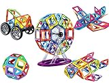 dreambuilderToy 106 PCS Magnetic Tiles Set, STEM Building Block Preschool Educational Construction Kit，3D Magnetic Toys (106 Pieces)