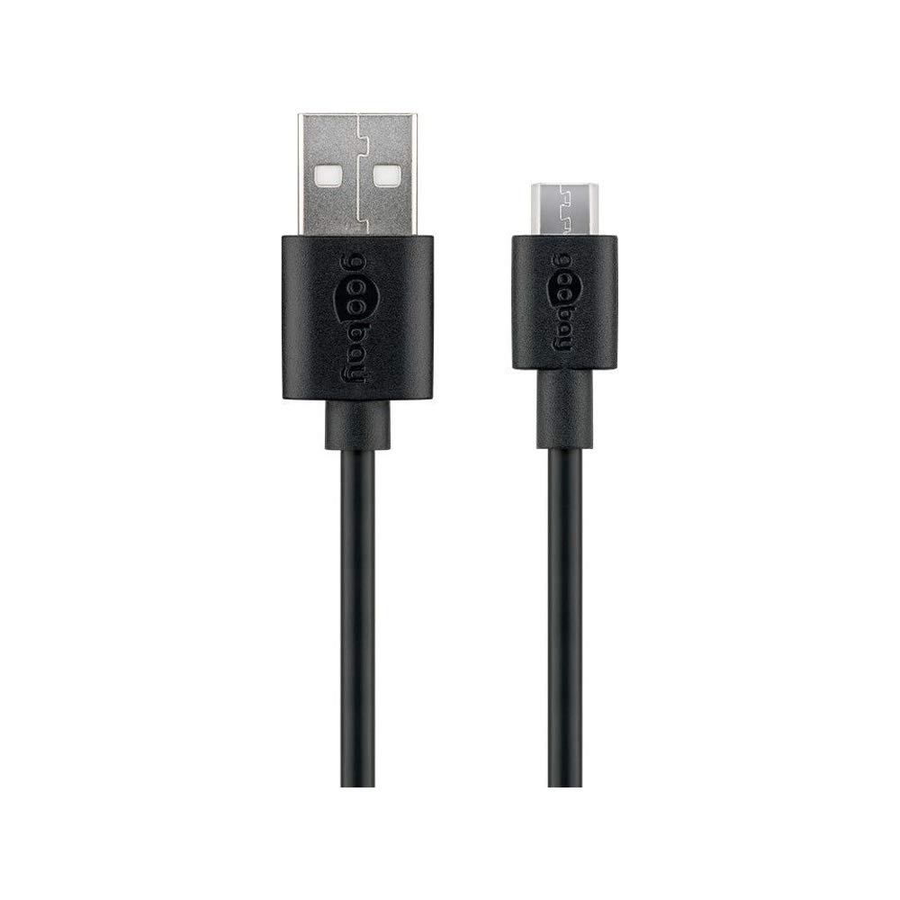 Goobay 46800 Micro USB Charging and Sync Cable, Black, 1m Cable Length