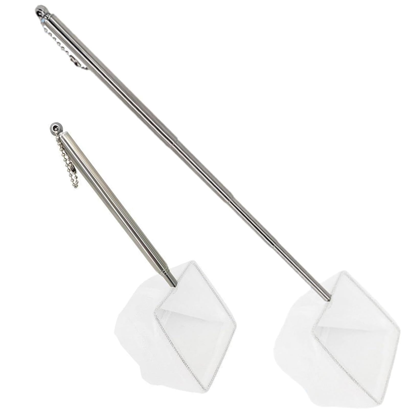 Generic 2 Pcs Aquarium Telescopic Shrimp Net, 5/7.5 Cm Tiny Fish Tank Net, White Aluminium Handle, For Fish Tanks & Small Ponds