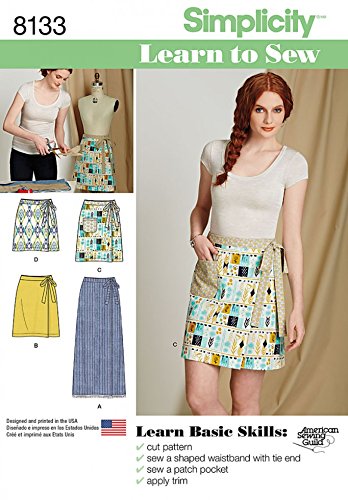 Simplicity Ladies Easy Learn to Sew Sewing Pattern 8133 Wrap Skirts