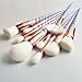 Elephant Xu10Pcs Unicorn Design Handle Shape Makeup Brushes Tools Set White Hair Synthetic Foundation Brush Eyeshadow Blusher with Diamond Bag