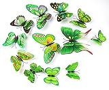 DIY Double Wing Butterfly Wall Sticker (Green)