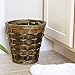 Household Essentials Haven Wicker Waste Basket, Small, Willow and Poplar Basket with Removable Plastic Liner, Handwoven, Decorative, Compact, Great for the Bathroom, Bedroom or Office, Green
