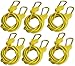 6 Pack Bungee Cord with Carabiner - 60 Inch Premium Tie Down Straps-Superior Latex-Strong Wide Mouth Hooks for Camping Luggage, Boat & Bikes - Yellow