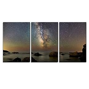 Milk Way Over Lake x3 Panels