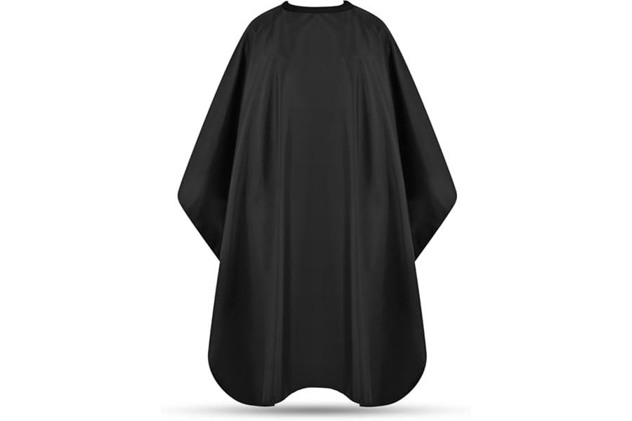 JSAZCKC Hair Cutting Cape with Adjustable Snap Closure, Professional Barber Cape, Large Size Haircut Salon Supplies for Men and Women – (Black)