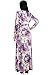 KOH KOH Womens Long Sleeve Casual Elegant Floral Print Wrap Slit Gown Maxi Dress