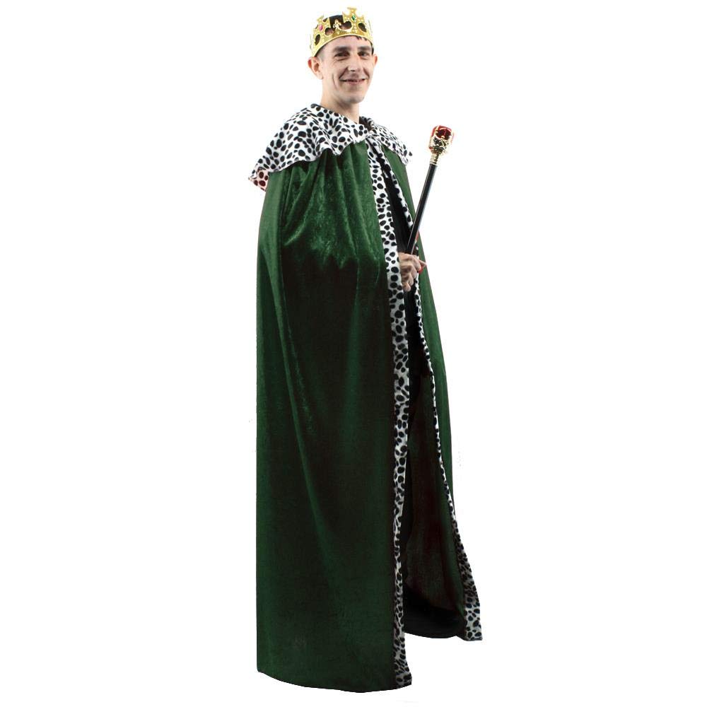 The Dragons Den Adults Green Royal King Queen Robes & Crown 3 Wise Men Nativity Fancy Dress Costume