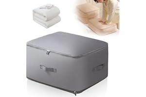 AUIEPET Ultra Space Saving Self Compression Organizer, Heavy Duty Self Compression Moving Organizer Bags, Storage Tote for Space Saving, Clothing Storage Bags for Comforters, Blankets, Bedding (Gray, Large)