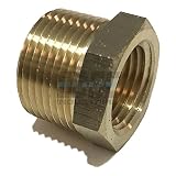 EDGE INDUSTRIAL Brass REDUCING HEX Bushing 3/4" Male NPT X 1/2" Female NPT Fuel / AIR/ Water / Oil/ Gas WOG (Qty 01)
