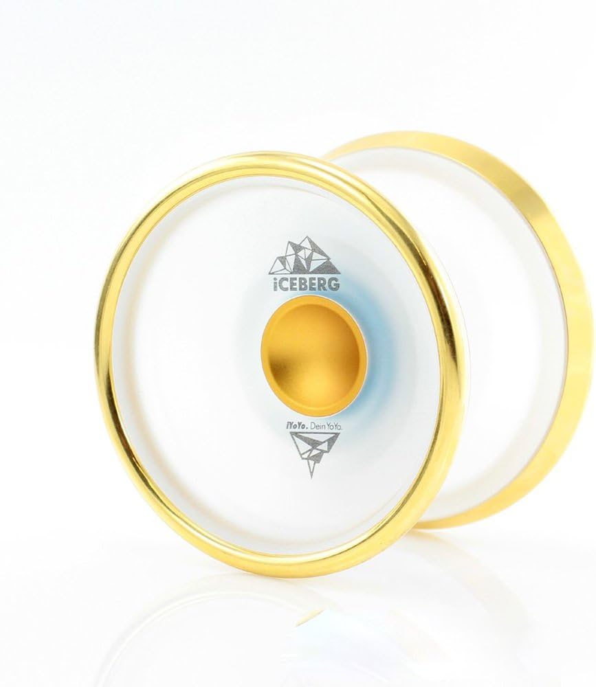 iYoYo Products Iceberg Classic Yo-Yo- Precision Machined Polycarbonate Core Combined with Stainless Steel Weight Rings (Yellow Silver)
