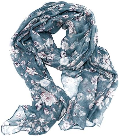Meelyn Fashion Floral Printing Lightweight Women Infinity Scarves 70x31.5 Inch (Paleturquoise)