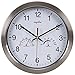 Moonsteps 12 inches Quartz Silent Metal Frame Digital Wall Clock No Ticking with Temperature Humidity Stats, White