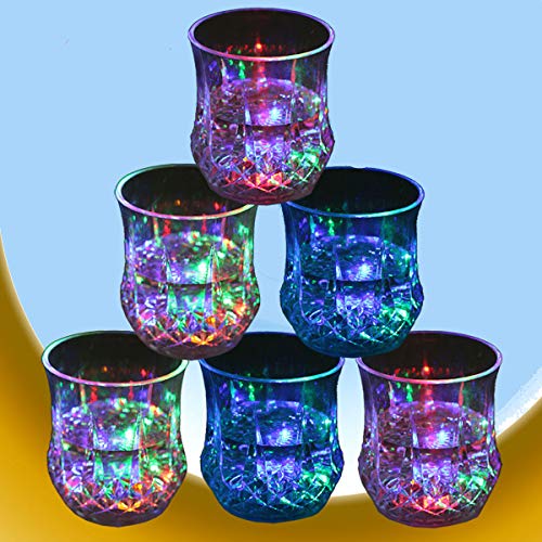 Zeerkeer Farbwechsler Trinkglas Gläser mit LED 5 LED Leuchten Acryl Plexiglas Nicht zerbrechlich Wasserdichte Marble… – Bild 5