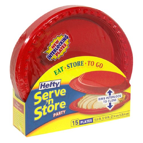 Hefty Interlocking Plates. Hefty Serve 'N Store 10 1/4" Everyday Interlocking Plates, Case Pack