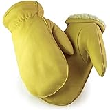 Northstar Unisex Full Grain Deerskin Sherpa Lined Mitten, Tan, Full Fingered 51T