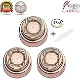 BeBeauty Facial Hair Remover Replacement Heads Rose Gold Electric or Battery Flawless Hair Removal Good Finishing Well Touch for Lip/Chin/Cheek & Sideburns As Seen On TV 18K Gold-Plated Blades 3 Count