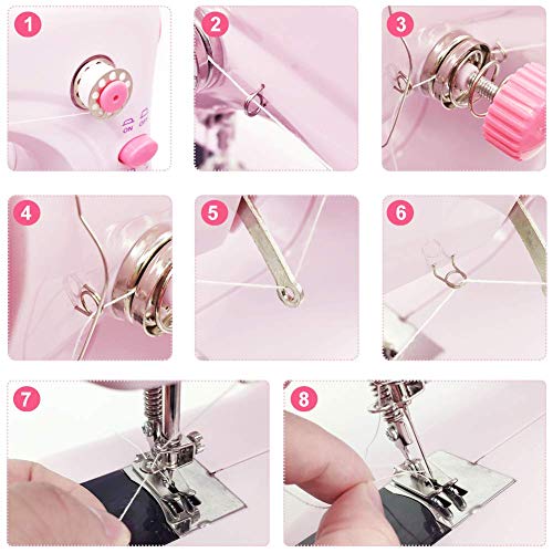 Portable Electric Sewing Machine with Foot Pedal and Double Thread