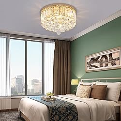 Gopmmy Mini Crystal Chandelier Ceiling Light,Flush