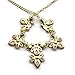 Huntgold Elegant Flower Acrylic Diamond Pendant Chain Choker Necklace(Pink)