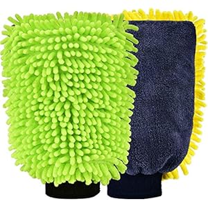 Woschmann� -Microfiber Gloves Car Wash Scratch Free, Chenille Car Wash Gloves Sponge Waterproof for Car, Office, Home…